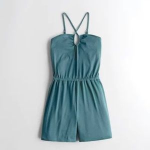 Hollister Teal Green Strappy Romper